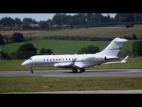Bombardier Global 5000 take off from Cork Airport