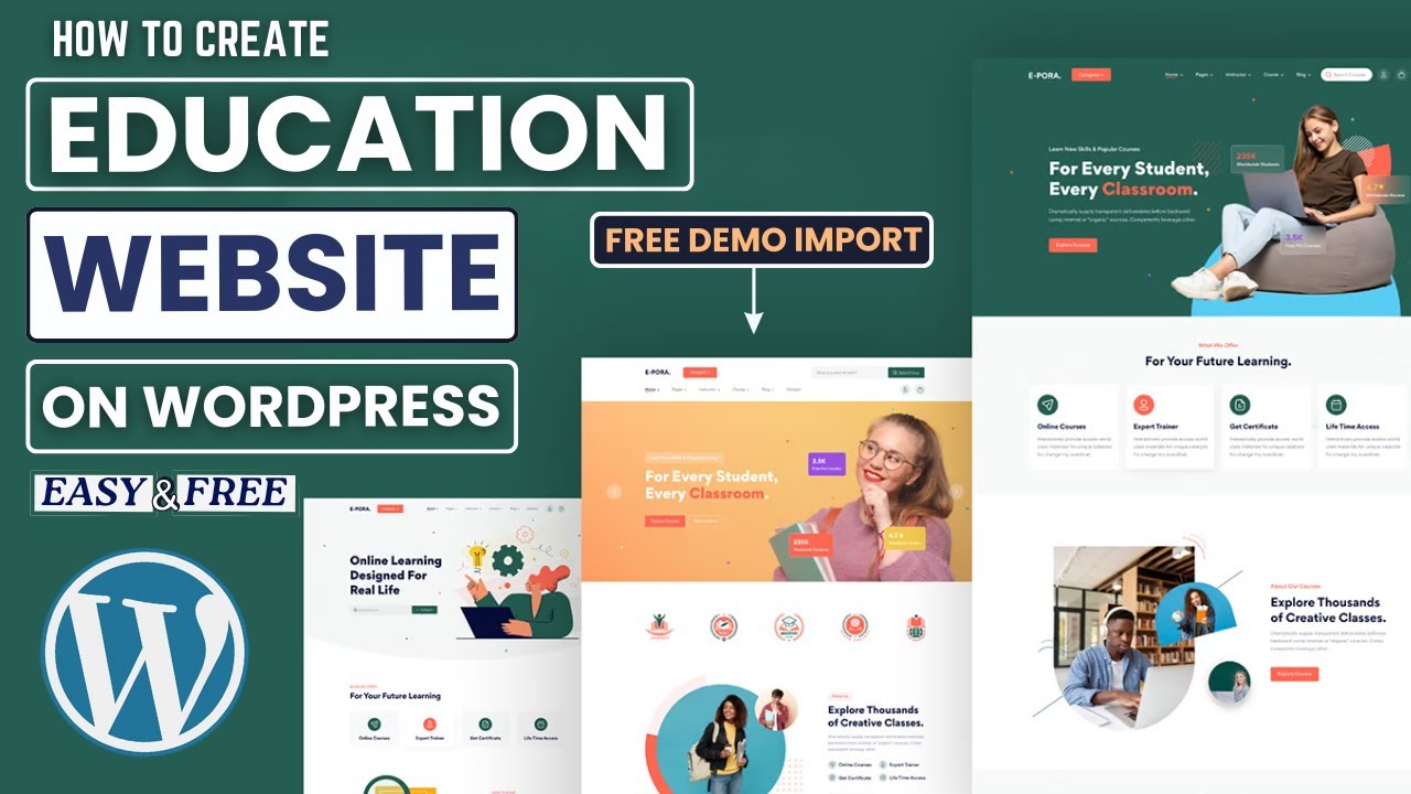 How to Build an Education Website for FREE – Free Demo Import – Best FREE Education WordPress Theme