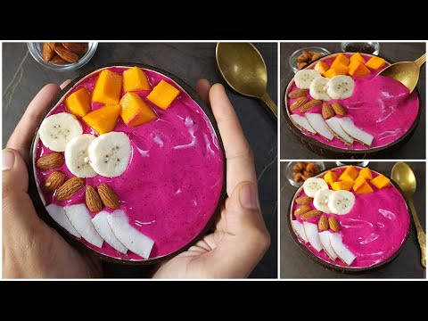 Dragon Fruit Smoothie Bowl | Pitaya Smoothie Bowl Recipe | No Sugar, Healthy Breakfast Smoothie Bowl