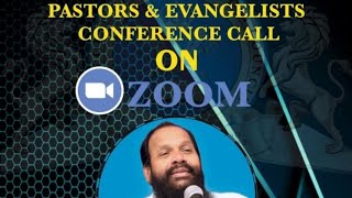 ZOOM MEETING FOR PASTORS & EVANGELISTS  Bishop