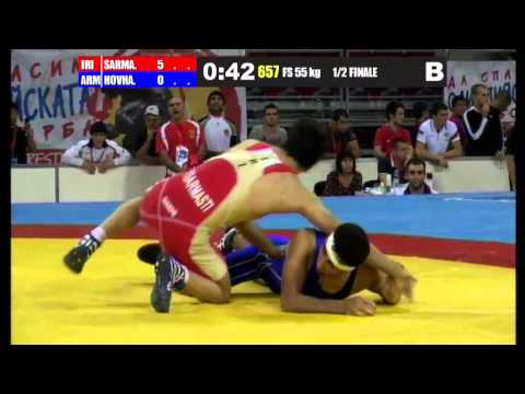 Y.Sarmasti (IRI) vs A.Hovhannisyan (ARM) 55kg 1/2 Final - 2013 Junior World Championships
