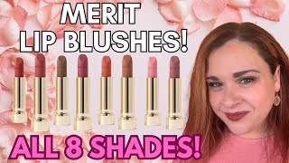 NEW MERIT Signature Lip Blush Lipstick Review! All 8 Shades Swatched and Demoed!
