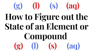 HOW TO FIGURE OUT THE STATE OF AN ELEMENT OR COMPOUND | EASY