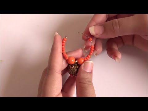 How to Make Beautiful Orange Jhumka Earrings | DIY | Designer Earrings at Home | Art with HHS Video