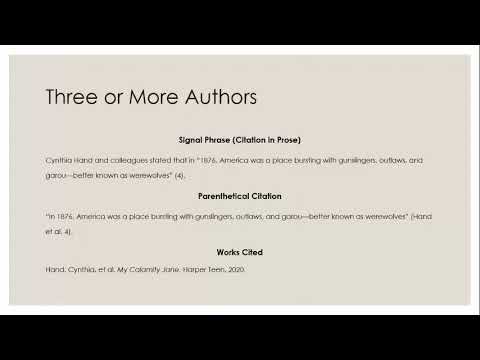 In Text Citations MLA 9th edition