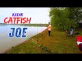 Rainy day fishing for cats with Joe (frozen shad)
