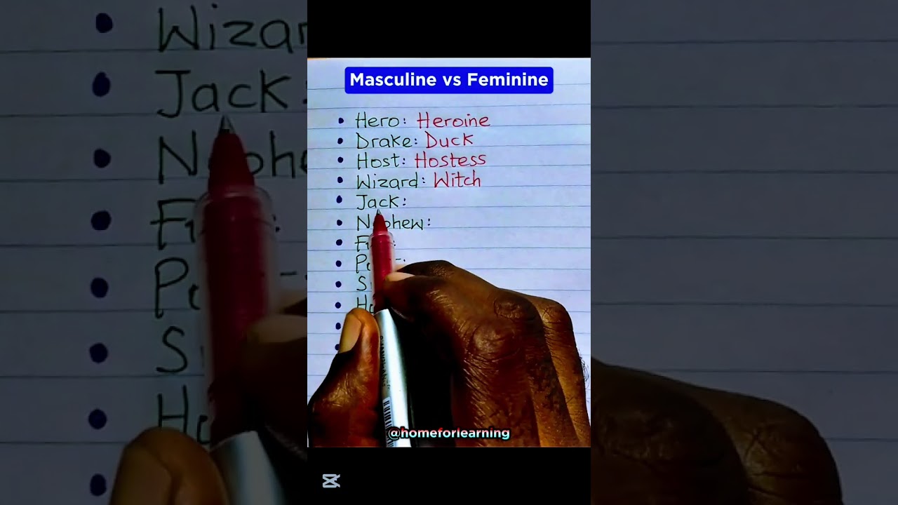 Masculine or Feminine? English Vocabulary | #LearnEnglish #vocabulary #englishlearning #shorts #esl