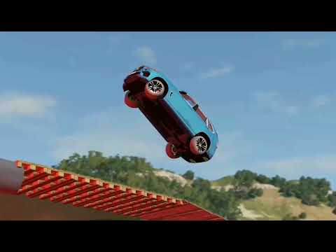 BeamNG.Drive - Cars vs Volcano Spit Lava all over the City