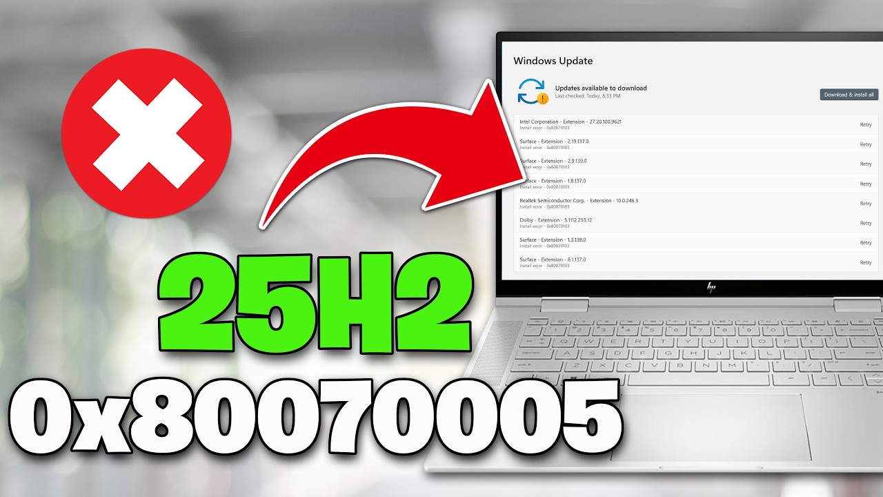 Version 25H2 Not Installing Error Code 0x80070005 In Windows 11 FIX