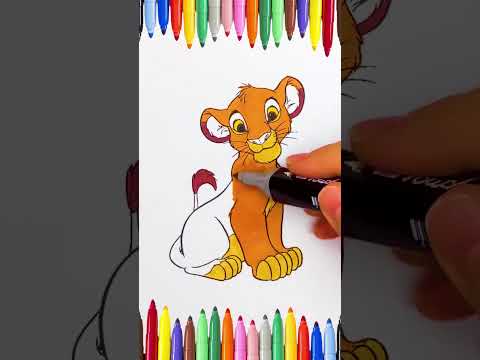 Coloriage de SIMBA - LE ROI LION 🦁 Abonnez-vous et likez pour plus de vidéos, c'est gratuit 🤗
