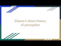 Gibson's direct theory of perception