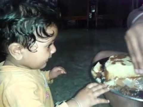Purvi eating cake