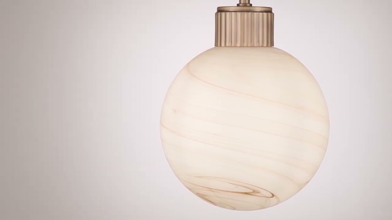 Video 1 Watch A Video About the Possini Euro Jupiter Wide Brass and Glass Mini Pendant Light