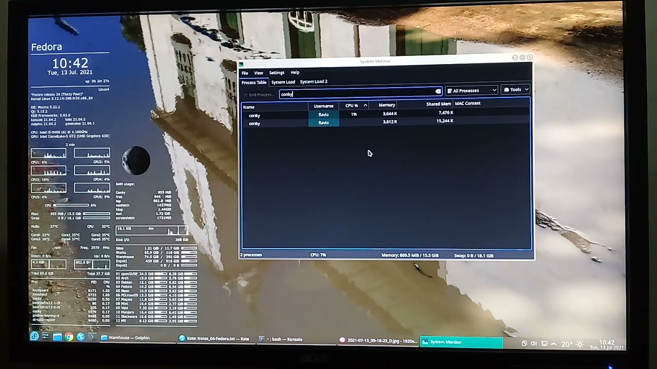 Fedora 34 - Plasma (Wayland) blinking session