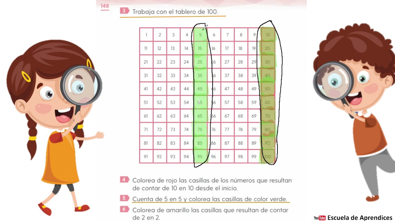 Tablero de 100 Primer grado Matemáticas Página 148