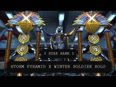 STORM PYRAMID X(FIVE STAR RANK 1) VS WINTER SOLDIER GAMEPLAY MARVEL CONTEST OF CHAMPIONS