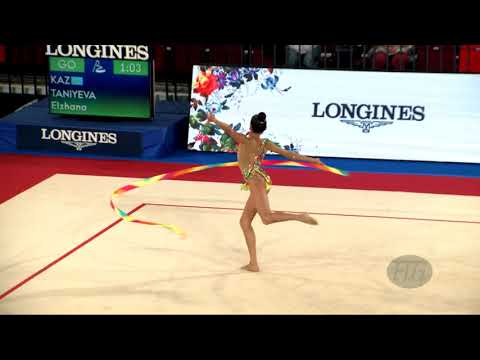 TANIYEVA Elzhana (KAZ) - 2019 Rhythmic Junior Worlds, Moscow (RUS) - Qualifications Ribbon