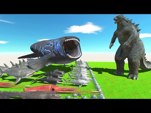 Aquatics Megalodon Revolt Battle With Bloop | Who can defeat Godzilla 2014?