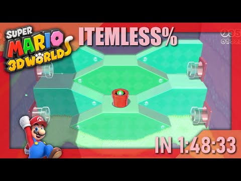 [Former Top 10] Super Mario 3D World itemless% Speedrun in 1:48:33