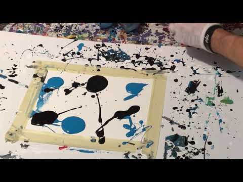 Quick Acrylic Abstract Painting - Dabbed Plastic Technique