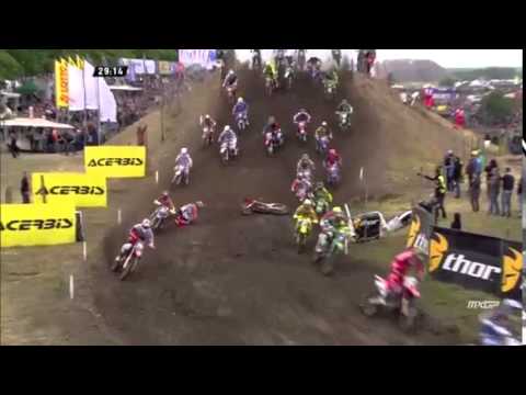 Jeffrey Herlings crashed in the opening moto of the German Grand Prix
