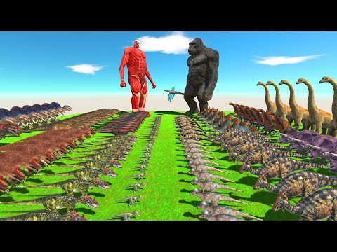 Team King Kong VS Team Colossal Titan - Animal Revolt Battle Simulator