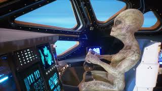 Couple grays Travelling to the next cluster of stars in search of some habitable planets