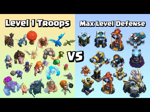 Level 1 Troops VS Max Level Defense | Impossible Challenge | Clash of Clans