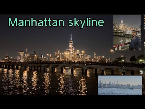 Manhattan skyline night and day view and  Times Square  #newyork USA 🇺🇸