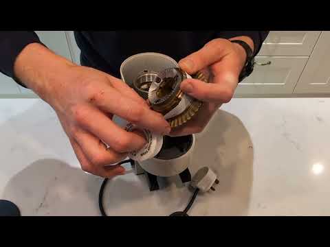 Gaggia MDF espresso coffee bean grinder dismantling and cleaning.