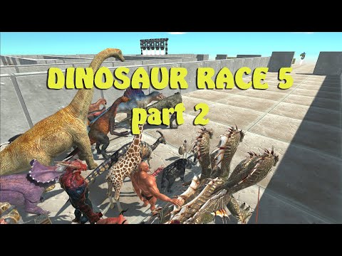 DINOSAUR RACE 5 PART 2 | all units race - Animal Revolt Battle Simulator
