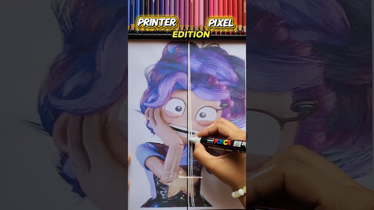 Drawing Lily love braids from poppy playtime chapter5||printer vs pixel edition#shorts#poppyplaytime