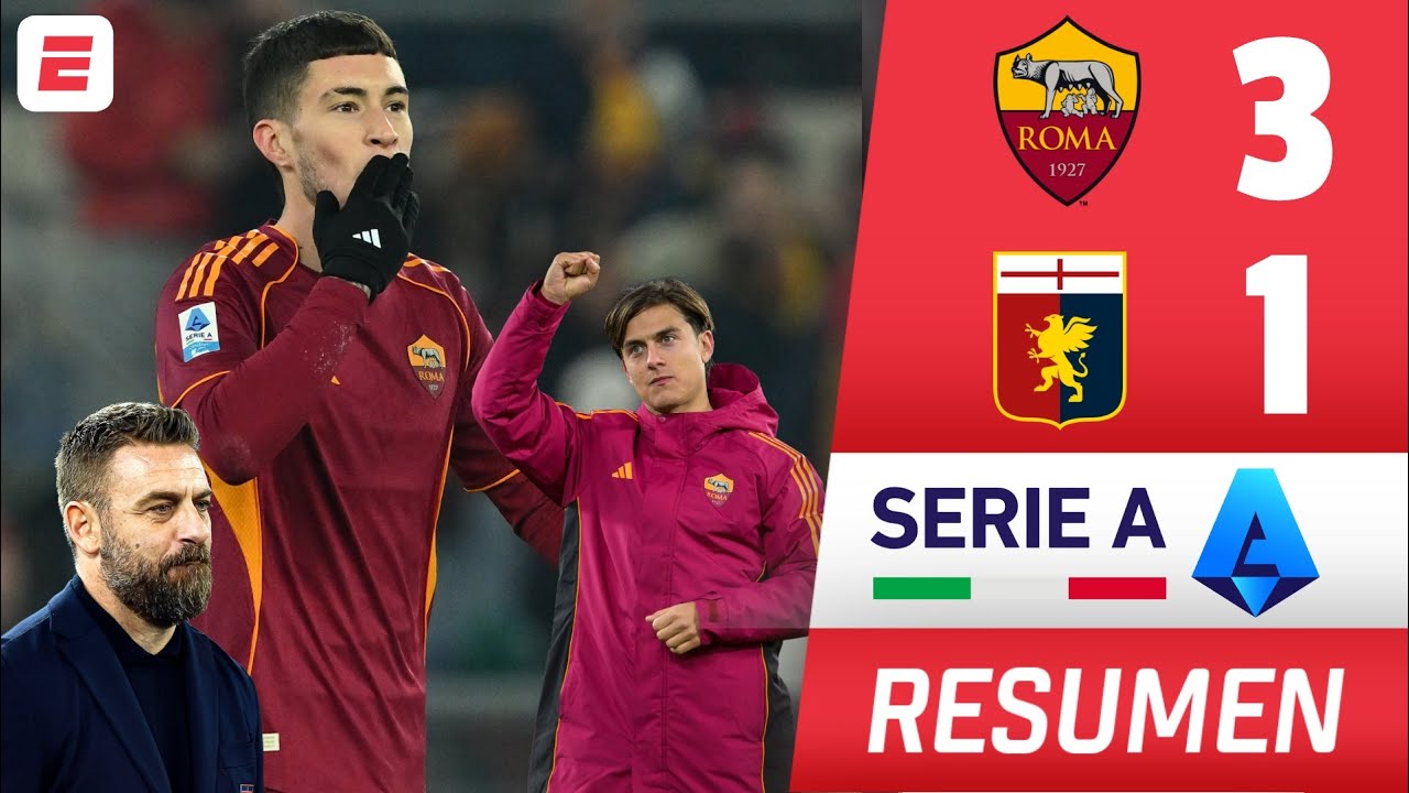 ROMA GOLEA 3-1 al GENOA con gol de MATÍAS SOULÉ y se coloca en PUESTOS de CHAMPIONS | Serie A