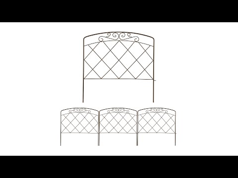 4-tlg. Beetzaun aus Metall Stahl - 63 x 60 x 2 cm