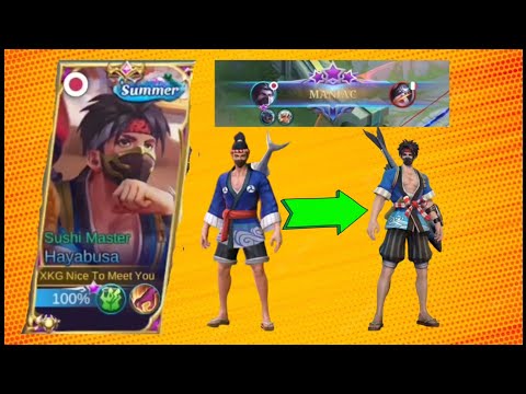 Hayabusa New Revamped Summer skin - Sushi Master | Hayabusa Maniac Gameplay | Mobile Legends