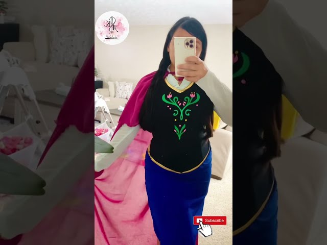 Vídeo relacionado con YOSICIL Disfraz Princesa Ana Mujer Vestido Frozen Ana con Rosa Capa Holloween Cosplay Carnaval Naidad Fiesta Cumpleaños, BordadoAzul 3XL