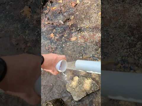 collecting spring water the easy way. no lifting. hose attachment.