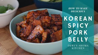 EASY KOREAN BBQ STYLE SPICY PORK BELLY | No grill needed