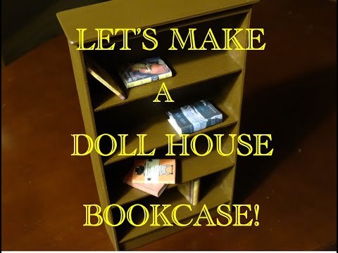 1:12 SCALE DOLL HOUSE BOOKCASE AND BOOKS