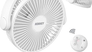 HonHey Portable Wall Mount Fan, 4000 mAh Oscillating
