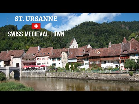 Beautiful Medieval Town  | ST-URSANNE - Switzerland | Walking Tour & Antiques