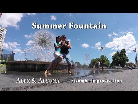 Kizomba Dance Improvisation - Summer Fountain - Alex & Alyona