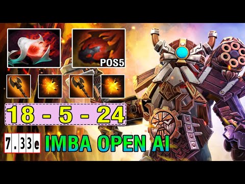 100% Truly Become Open Ai [Clockwerk] Hard Support Roam Gank Nonstop Imba 18Kills Dota2 7.33e