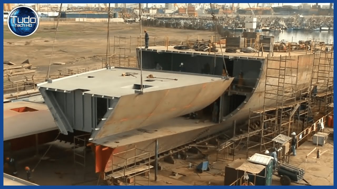Incrível Processo de Construção de Navios Gigantes – Como os Navios de Grande Porte são construídos