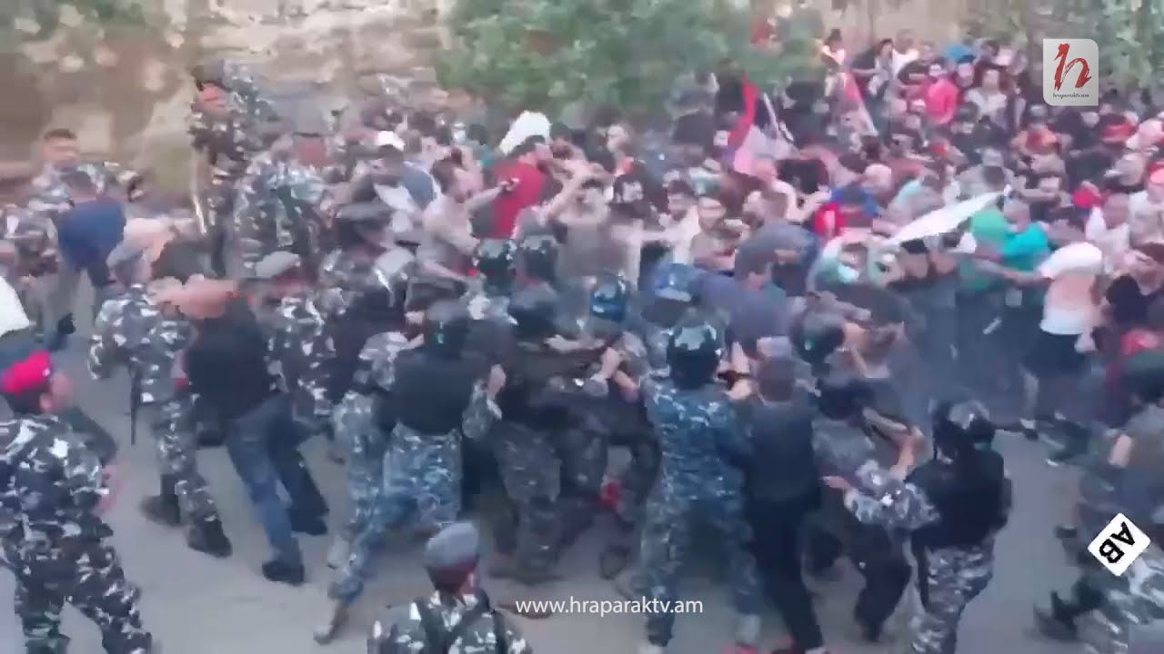 Բեյրութում հայերը բողոքի ակցիա են անում Ադրբեջանի դեսպանատան առջև. ոստիկանությունը ուժ է կիրառել