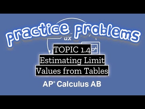 AP Calculus AB TOPIC 1.4 Estimating Limit Values from Tables