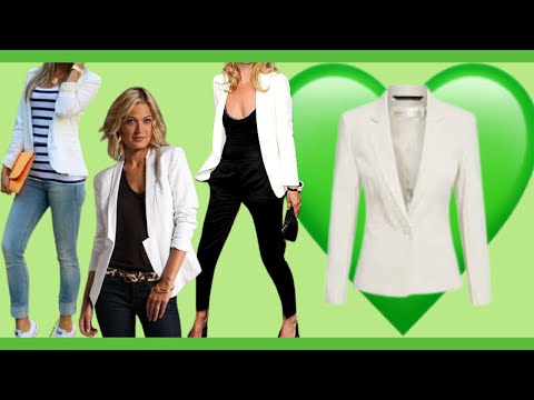 COMBINACIONES DE ROPA MODERNAS CON BLAZER DE COLOR BLANCO /LOOKS Y OUTFITS MODERNOS CON BLAZER BLACO