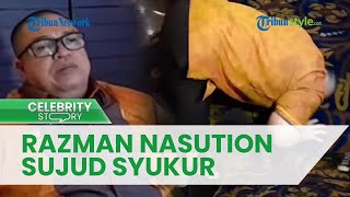Video Detik-detik Razman Nasution Menangis hingga Sujud Syukur di Hadapan Awak Media saat Konpers