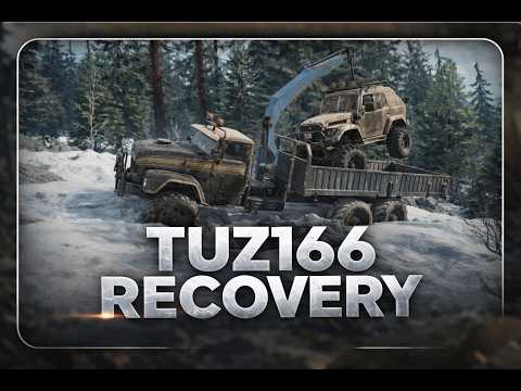❄️🔧 Saving My TUZ 166! Broken Engine Recovery in Yukon | SnowRunner