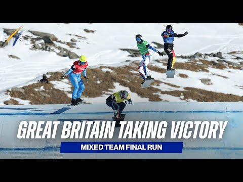 Britain's team takes victory in Cervinia Mixed Team Snowboard Cross | FIS Snowboard